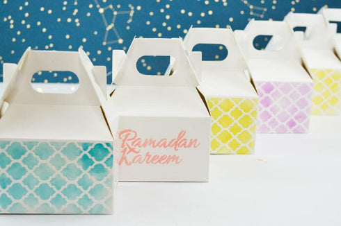 Ramadan & Eid Stencils- 6Pcs Reusable Stencils, Islamic Design Stencils for kids craft, Painting on Wood, Plastic, Fabric, Template for Greeting C...