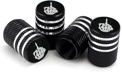 Valve Caps for Car Tires | Universal Tire Valve Stem Caps for Cars SUVs Trucks Motorcycles Bicycles | 4 Pack Skull Gesture Logo Car Decoration Acc...