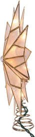 Kurt S. Adler UL3141 9.84" Brass Plated 7-Point Double Tip Capiz Star with Center Gem Tree Topper...