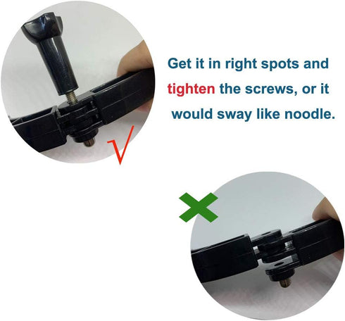3-in-1 Curved Arced Extension Arms in Different Lengths(7.5/13.5/19.5cm) Compatible for Gopro Series, SJCAMs, Geekpro and Other Action Cams ect....
