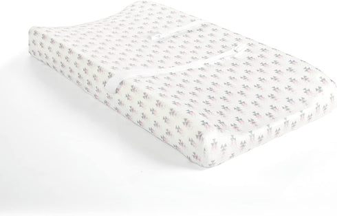 Lush Decor Baby Elephant Stripe Geo Soft & Plush Changing Pad Cover, 32" x 16" x 5", Pink & Gray...