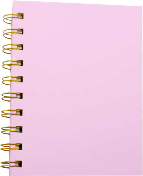 Spiral Notebook with Bandage and Inner Pockets, A5 PU Hardcover 8mm Ruled 70 Sheets/140 Pages Journals for Study and Office (Pink)...