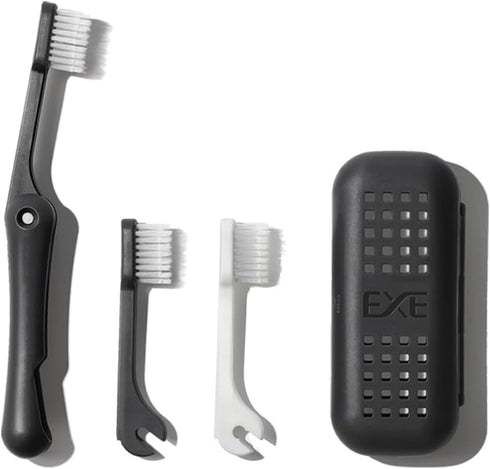 Replaceable Travel Size Foldable Toothbrush Kit Built with Case, Dual-Layer Bristles, Portable Travel Size Toothbrush for Office, Business Travel,...