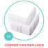 Toddleroo by North States - Corner Drawer Locks for Baby Proofing: Child Proof Drawer Locks - 2 Pack - White...