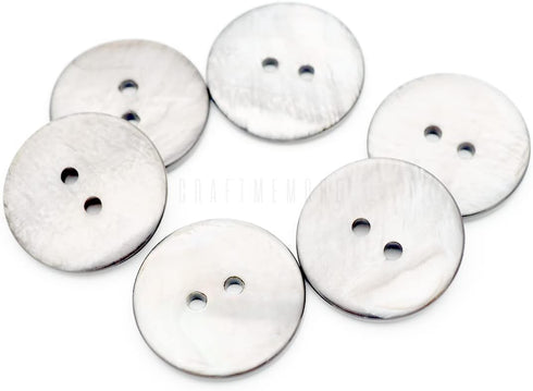 CRAFTMEMORE Shell Buttons 2 Holes Sewing Button DIY Crafts TG65 (25mm,12pcs,White)...