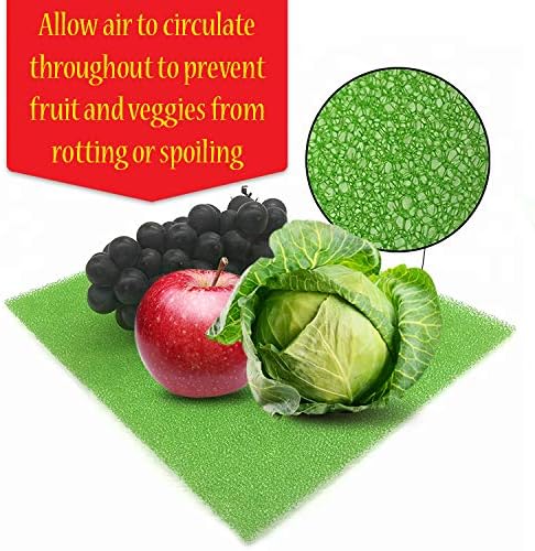 Dualplex Refrigerator Liners Washable | 6 Fridge Drawer Liners Mats | 13"x10.5" Shelf Liner Reusable | Sponge Keeps Produce Fresh Longer | Fruit &...