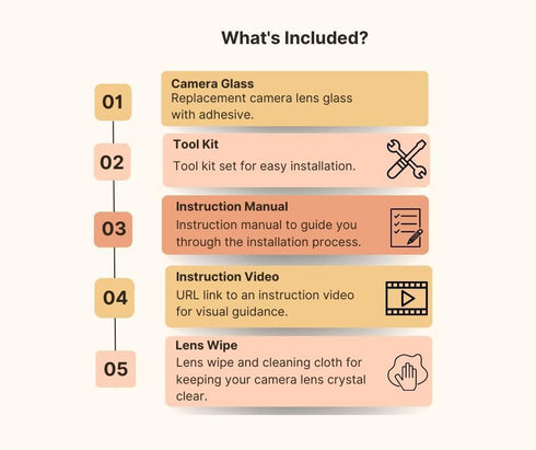 Camera Lens Glass Replacement for Motorola Moto One 5G XT2075-2/ Moto One 5g UW XT2075-1 (Set of 4)...