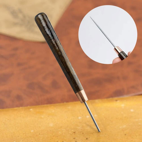 Awl Tool, 2 PCS Wooden Handle Scratch Awl for Leather Hole Punch Awl Maker Tool,Sewing Awl Leather Craft Repair Tools...