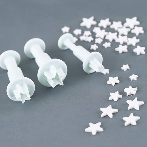 Star Small Fondant Plunger Cutter Set Cake Cookies Decorating Tool Mold-Tiny 3 Pieces?Mini?...
