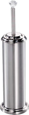 Home Basics Stainless Steel Toilet Brush Holder with Diamond Top, for Bathroom Storage – Heavy Duty, Deep Cleaning, Silver...