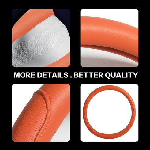 VARGTR Steering Wheel Cover, Microfiber Leather Steering Wheel Cover with Classic Embossing,Anti-Slip Breathable Auto Car Steering Wheel Cover Fit...