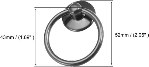 Ring Pull Handle (52mm/2.05") 1Pcs, Iron Hardware Drop Ring Pulls Knobs Handle with Screw - for Home Box Cabinet Drawer, Black...