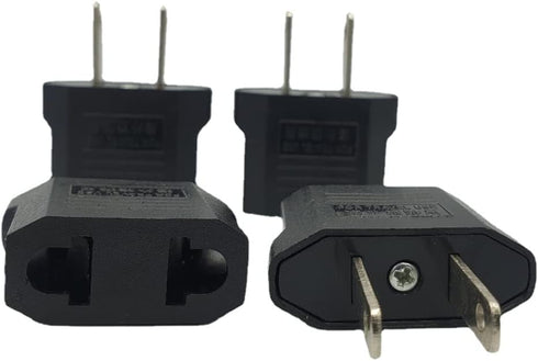 European to US Plug Adapter, 4 Pack Universal Input UK/EU/AU/Asia to USA/Canada/Mexico Adapter Travel Power Plug Adapter Converters(Black)...