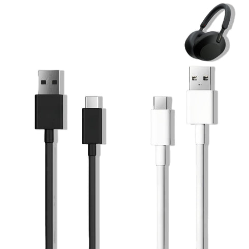 2 Pack USB-C Charger Charging Cable Cord for Sony WH-1000XM5 WH-1000XM4 WF-1000XM4 WH-1000XM3 WH-XB910N WI-C200 WI-XB400 Beats Studio Pro, 1 ft Fa...