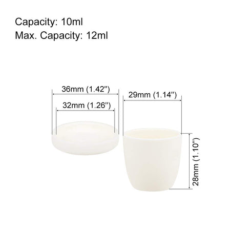 uxcell Corundum Alumina Crucible Heating Container Cup Pot 10ml with Lid for Foundry Worker Kilns Melting Casting Refining Lab Supply Gold Melt...