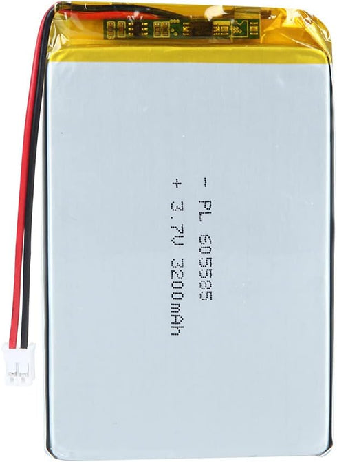 3.7V 3200mAh Battery 605585 Lithium Polymer Ion Rechargeable Li-ion Li-Po Battery with 2P PH 2.0mm Pitch Connector...