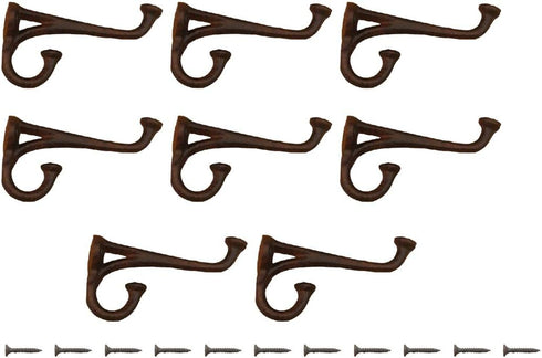 Midwest Craft House 8 Rustic Cast Iron Coat Hat Wall Hooks Restore School Farm Towel Bath Kitchen...