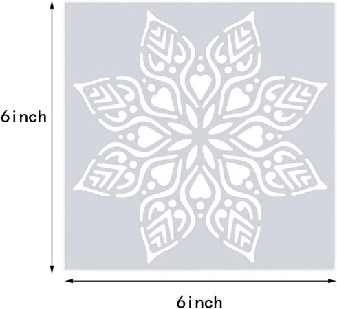16Pcs (6 x 6 Inch) Reusable Stencils, Mandala Stencils Mandala Dot Painting Templates Stencil for DIY Painting Art Scrapbook...