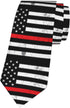 Red Line Mens Tie Firefighter Red Line American Flag Necktie,Fun Print Woven Slim Neck Ties for Men...