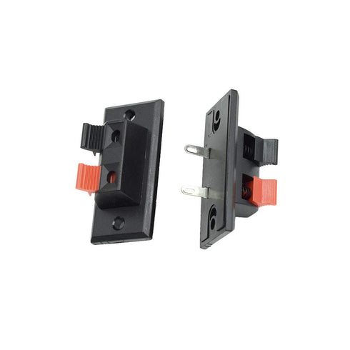 BokWin 45mm x 21mm 2 Way Jack Socket Spring Push Release Connector Terminal Strip Block Speaker 2Pcs...