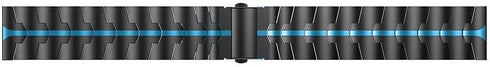 Compatible for Samsung Galaxy Watch 5 Pro 45mm/Classic 46mm/42mm Band, Enamel Stainless Steel Metal Quick Release Watch Strap, Black+Blue...