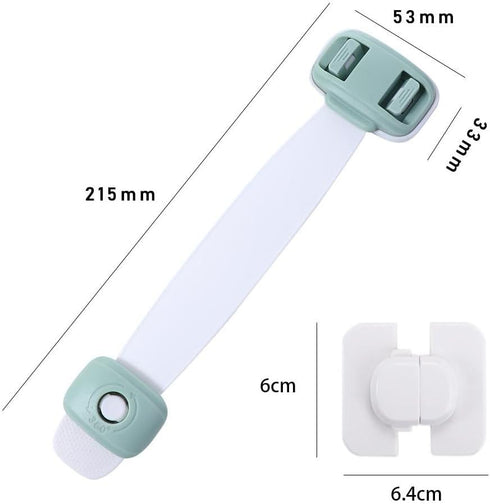 4 Pack Child Safety Strap Locks for Cabinets, Drawers, Toilet, Fridge, Adhesive Child Toddler Safety Lock for Kitchen...