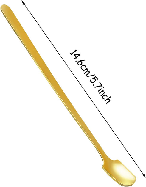 Gold Long Handle Spoon Stir Stick 5.7inch Square Head Stainless Steel Stirrer Modere Trim for Coffee Tea Mixing Stirring Tall Glasses Cold Hot Dri...