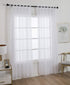 ZebraSmile 1 Panel Tab Top Voile Curtains Loop Sheer Curtains Transparent Window Drapes for Living Bedroom Divide Wedding Big Window Curtains Whit...
