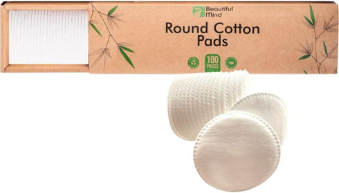 Cotton Rounds Makeup Remover Pads – Pack of 100 – Lint Free Eco-Friendly & Compostable – Use as Makeup Applicator, Nail Polish Remover, or Baby Ca...