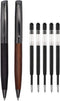 Wood Ballpoint Pen Set Elegant Fancy Writing Pens Wooden Pen Black Ink Pens Graduation Gift Pen with 4 Extra Refills...