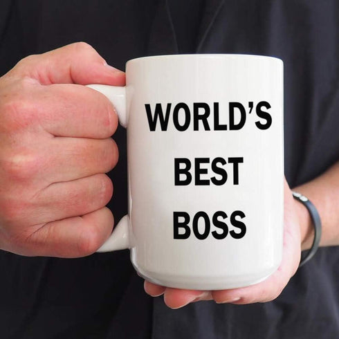 Dunder Mifflin (The Office) World's Best Boss TV Television Show Ceramic Mug Coffee (Tea, Cocoa) 15 OZ Mug, Official Michael Scott Mug As Seen On ...