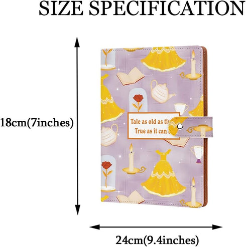 Beauty Beast Portfolio Folder A5 Size Tale As Old As Time Gift TV Movie Lover Gifts Princess Birthday Graduation Gifts for Daughter (A5 Tale As Ol...