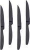 Steak Knife Set, 4-Piece Serrated Black Steak Cutlery Steak Knife, Stainless Steel Steak Cutlery Knife for Home, Restaurant, Hotel, 22cm...