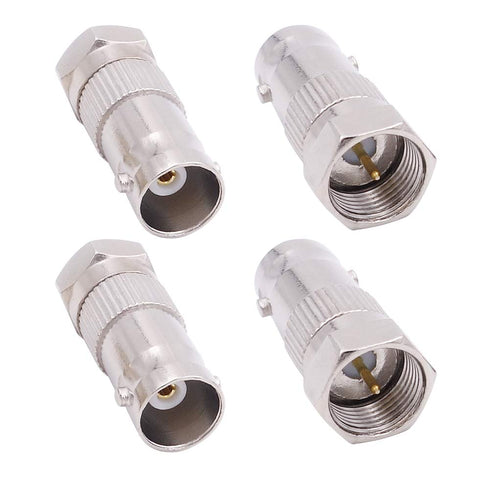 Fancasee 4-Pack F Type Male to BNC Female Adapter 75 Ohm Plug Jack Coax Coaxial Connector Coupler Converter for CCTV Surveillance Security Camera ...