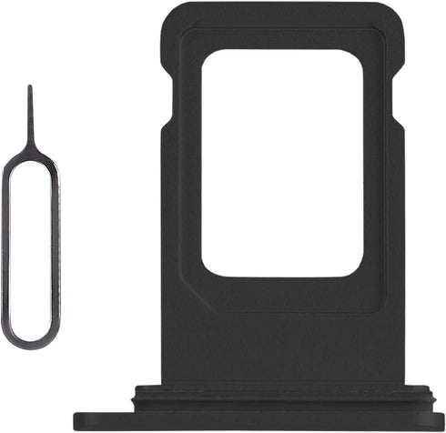 for iPhone XR Black SIM Card Tray Holder Replacement Single SIM Version for iPhoneXR Card Slot with Waterproof Rubber Ring Repair Fix Kit Card Rem...
