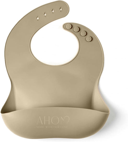 AHOM Set of 2 Baby Food Bib for Babies and Toddlers/ Silicone Baby Unisex Bib/ Dishwasher Safe...