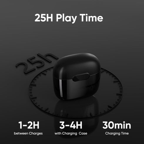 Black Earbuds, Wireless Bluetooth Earbuds, 25Hrs Playtime USB C TWS Built in Noise Cancellation Microphone with Charging Case, for Sports/Workout/...