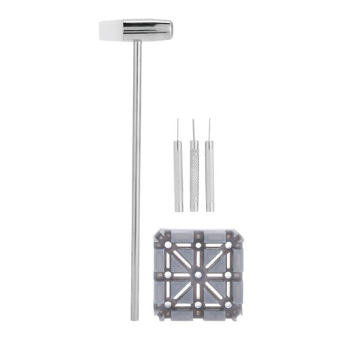 Watch Link Removal Tool Kit, Professional Disassemble Small Hammer Detachment Watch Clock Removal Tool Suit Watch Strap Link Holder Hammer Punch P...
