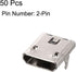 uxcell 50PCS Micro USB Female Socket Connector 2-Pin DIP 90 Degree Replacement Adapter...