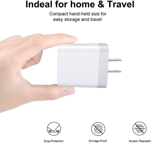 USB Wall Charger,Sicodo 4 Ports Charger Cube 2 Pack 4.8Amp USB Adapter Power Plug Charging Station Box Compatible with iPhone 15/14/13/12/SE/11/X/...
