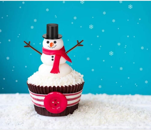 800pcs Christmas Snowman DIY Craft Kit Including 80 Mini Black Top Hats, 80 Carrot Snowman Noses, 160 Snowman Hands, 480 Tiny Black Buttons for Ch...