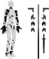T13 Action Figure?Titan 13 Action Figure 3D Printed Multi-Jointed Movable Robot?Dummy 13 Multi-Jointed Action Figures?Birthday Gifts for Him?White...