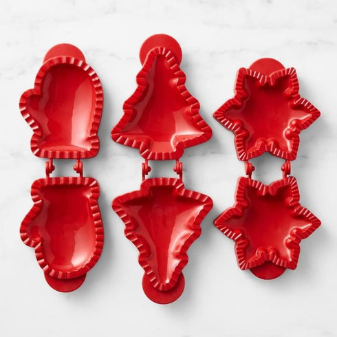 Mini Pie Maker for Christmas Party Baking Supplies, Snowflake, Mitt and Christmas Tree Shapes 3-Piece, Dough Presser Pocket Pie Mold Set, Hand Pie...