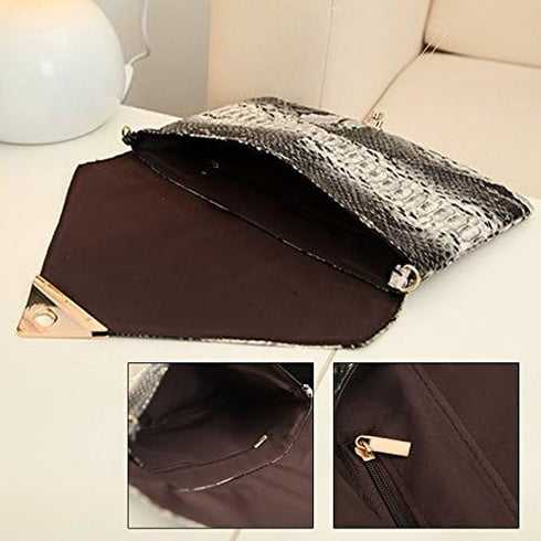 Mily Women's Clutch Bag Messenger Shoulder Handbag Tote Bag Purse-Snakeskin clutch Envelope...