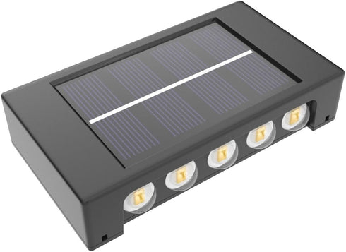 Solar Outdoor Lights, 6 Pack 10 LED Solar Fence Lights, Waterproof Dusk to Dawn Outdoor Lighting for Wall, Deck, Step, Garden, Warm White Light...
