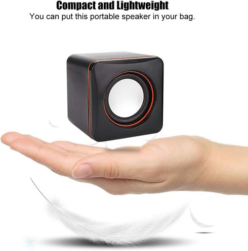 fo sa Mini USB Wired Speaker, 3.5mm Jack Stereo Speaker Portable Travel Loudspeaker Speaker Desktop Square Small Speaker for PC MP3 MP4 Laptop...