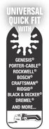 Genesis GAMT517-2 Universal 2-Pack 1 3/4" Course Tooth Oscillating Multi-Tool Quick-Release Flush Cut Blade...