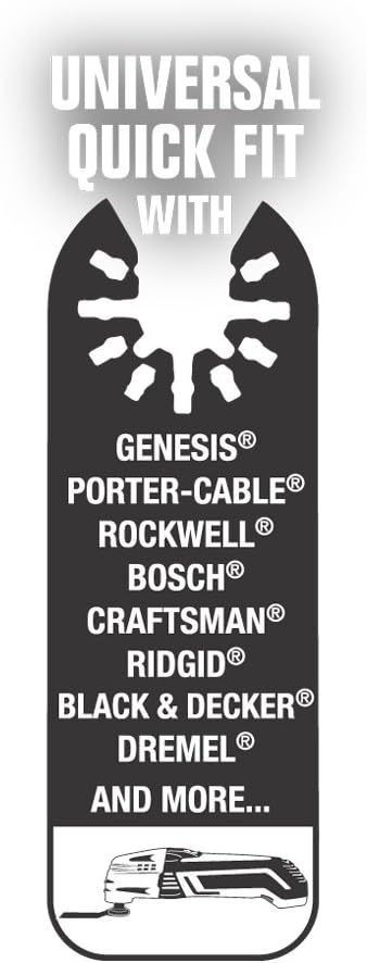 Genesis GAMT515 Universal Quick-Fit 2 5/8" Oscillating Multi-Tool Quick-Release Wide Flush Cut Blade...