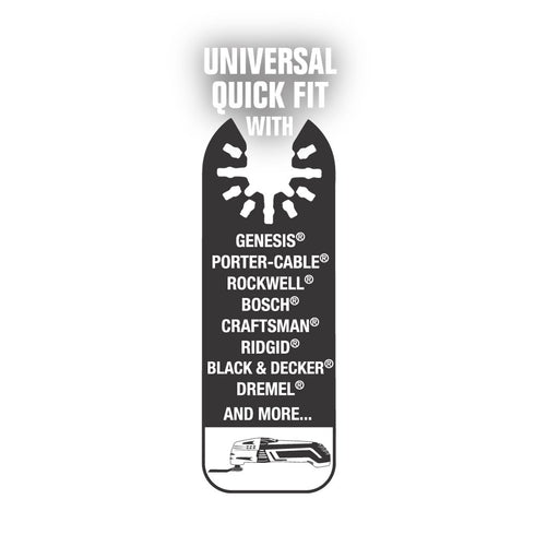 Genesis GAMT521 Universal Quick-Fit 1 3/8" Bi-Metal Flush Oscillating Multi-Tool Quick-Release Cut Blade...