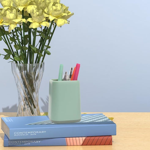 Pencil Holder, Pen Cup Makeup Brush Holder, Desktop Organizer Storage Case Scandinavian Design Stationery for School Home Office Supplies (Green)...